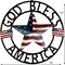 God Bless America Metal Star Hanging Welcome Signs Wall Decor Front Door Wreaths Garden Fence Patio Porch Yard Indoor Outdoor Patriotic Decorations 13''H